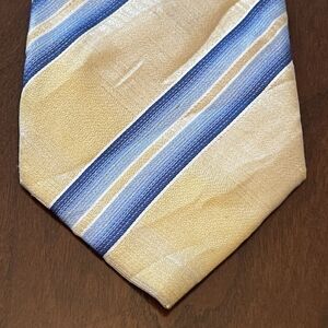 Zarrano Platinum Gold Blue 100% Silk Men’s Neck Tie Made In China Long
